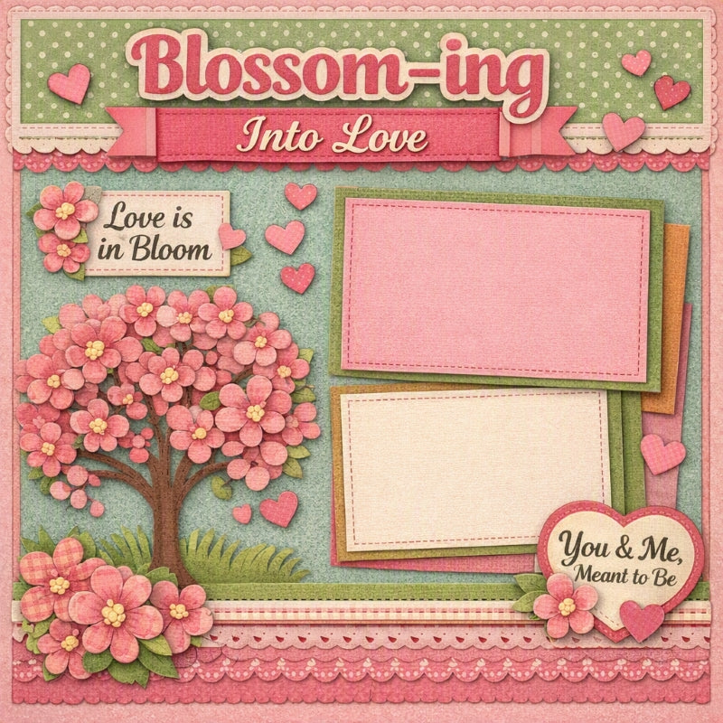 Blossom-ing Into Love-Premade Scrapbook Page