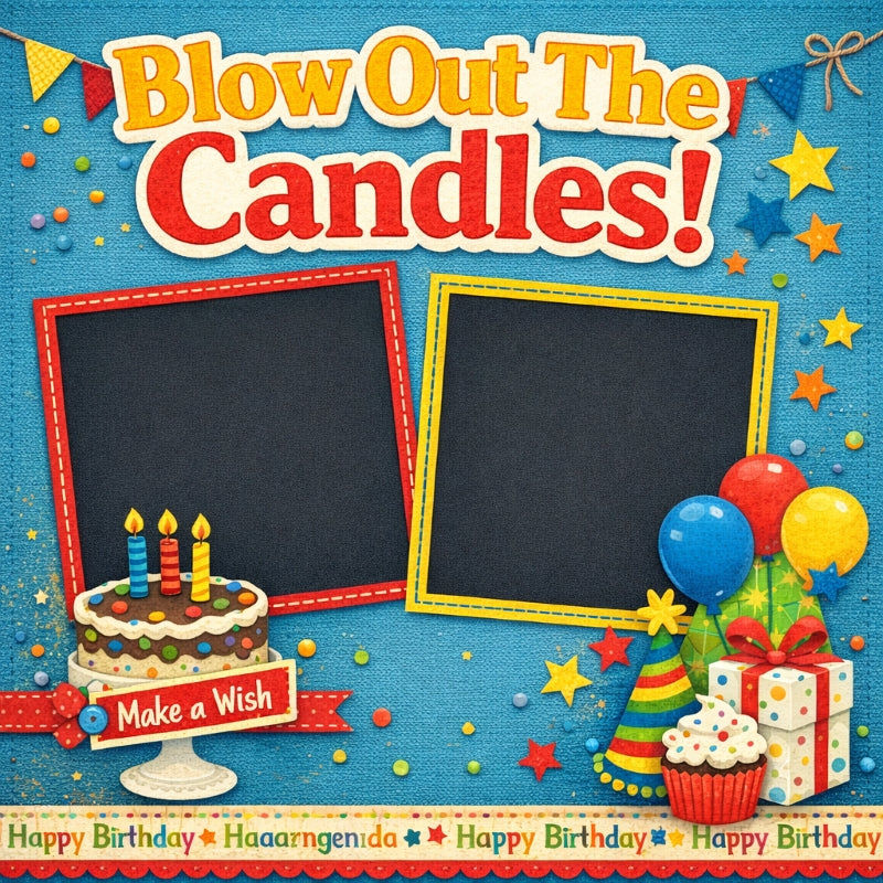 Blow Out The Candles!-Premade Scrapbook Page