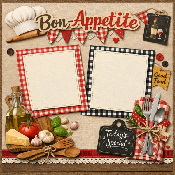 Bon-Appetite-Premade Scrapbook Page