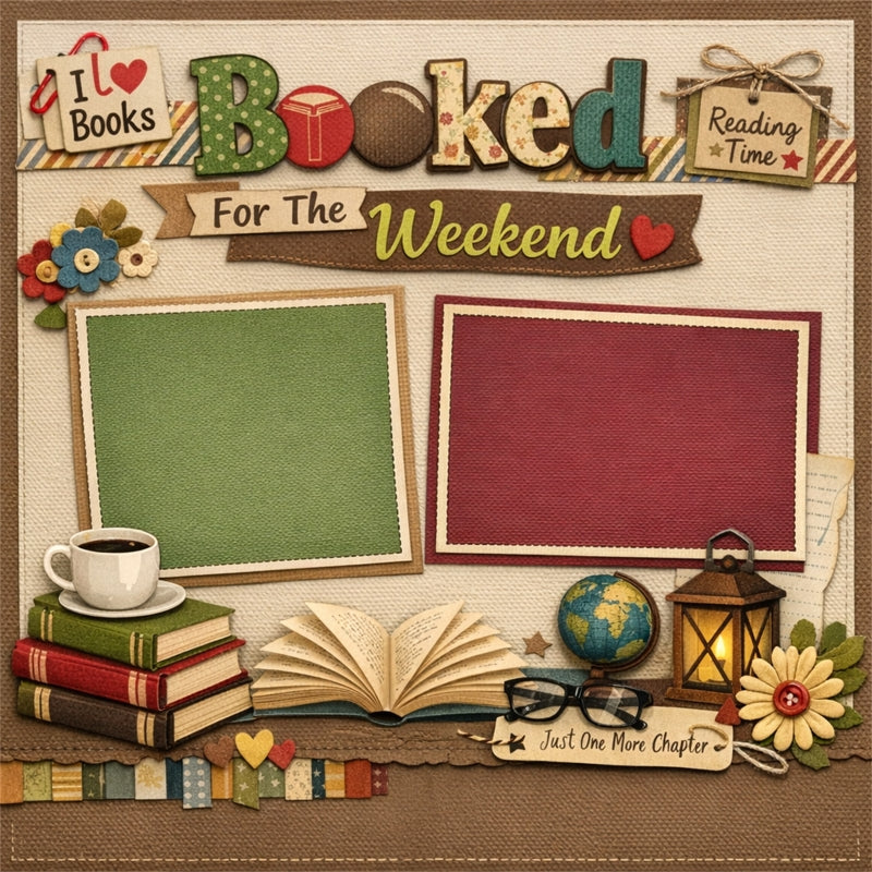 Booked For The Weekend-Premade Scrapbook Page