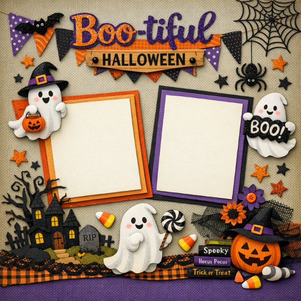 Boo-tiful Halloween-Premade Scrapbook Page