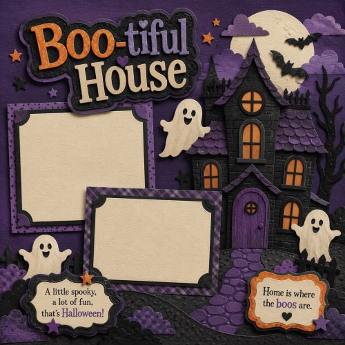 Boo-tiful House-Premade Scrapbook Layout Page