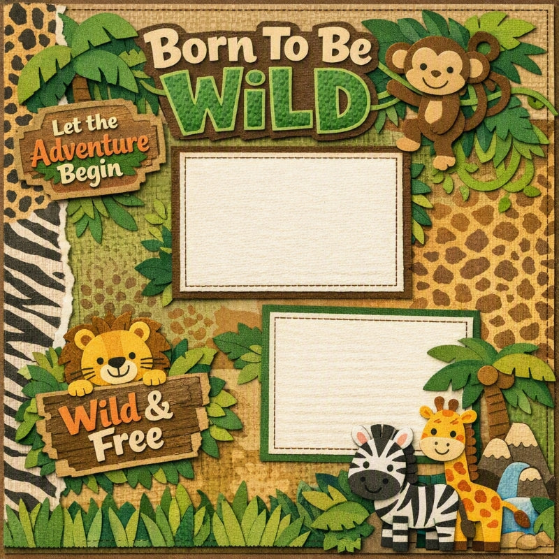 Born To Be Wild-Premade Scrapbook Page