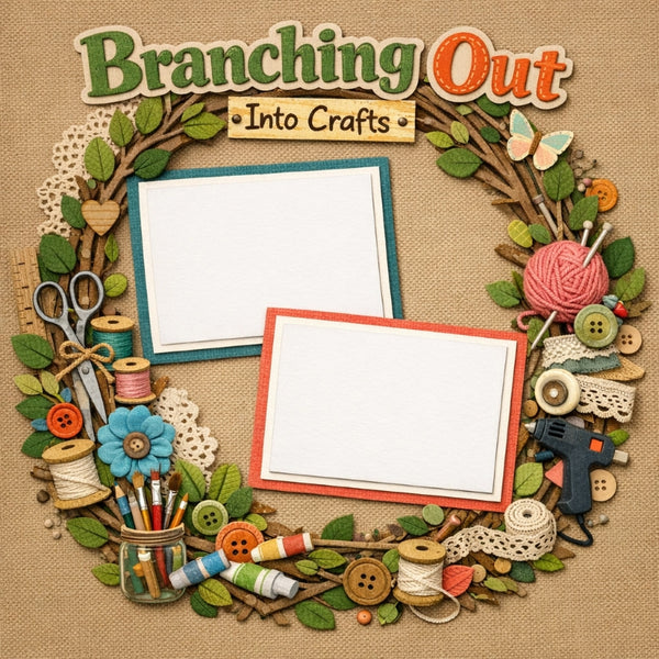 Branching Out Into Crafts-Premade Scrapbook Page