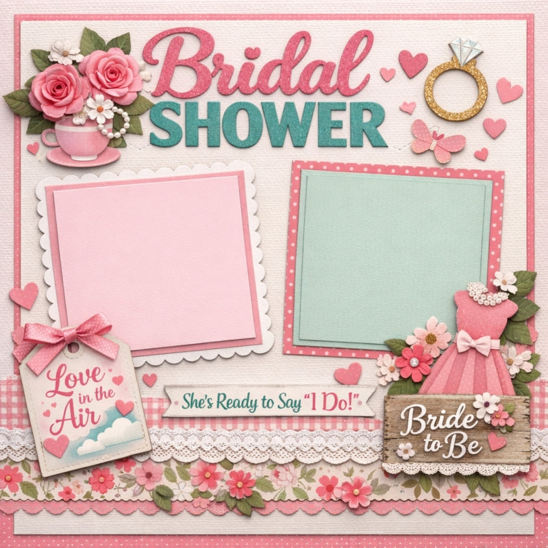 Bridal Shower-Premade Scrapbook Page