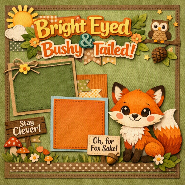 Bright Eyed & Bushy Tailed!-Premade Scrapbook Page