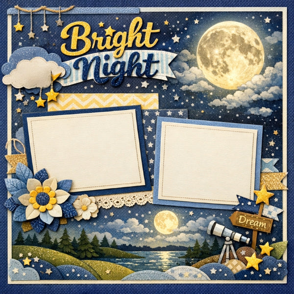Bright Night-Premade Scrapbook Page