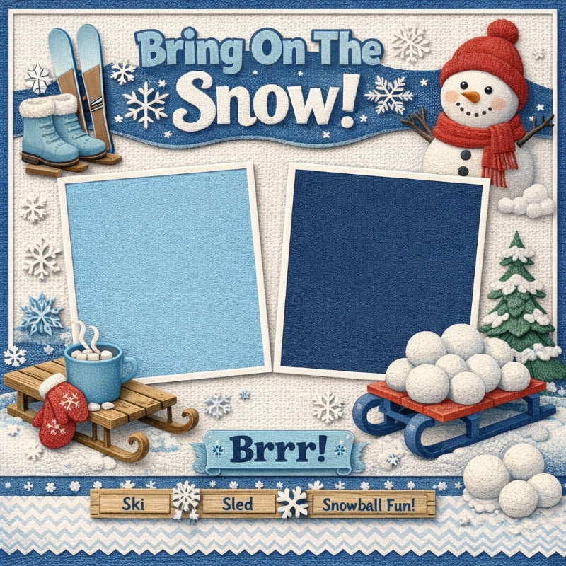Bring On The Snow!-Premade Scrapbook Page