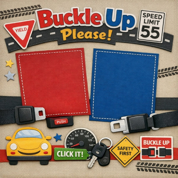 Buckle Up Please!-Premade Scrapbook Page