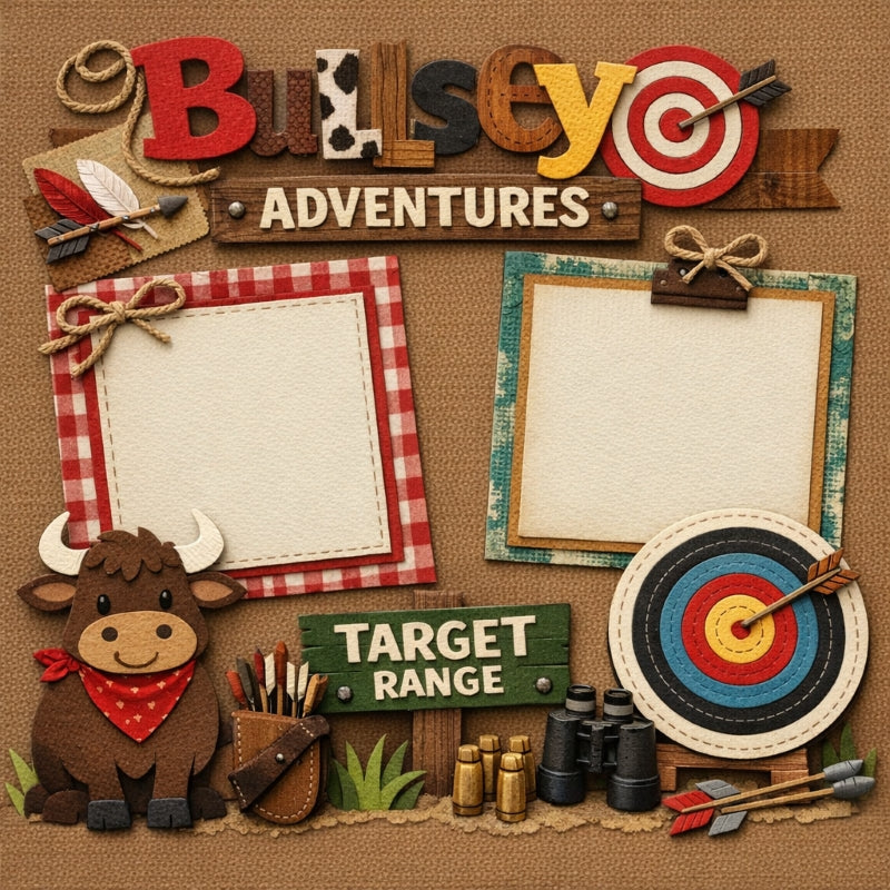 Bullseye Adventures-Premade Scrapbook Page