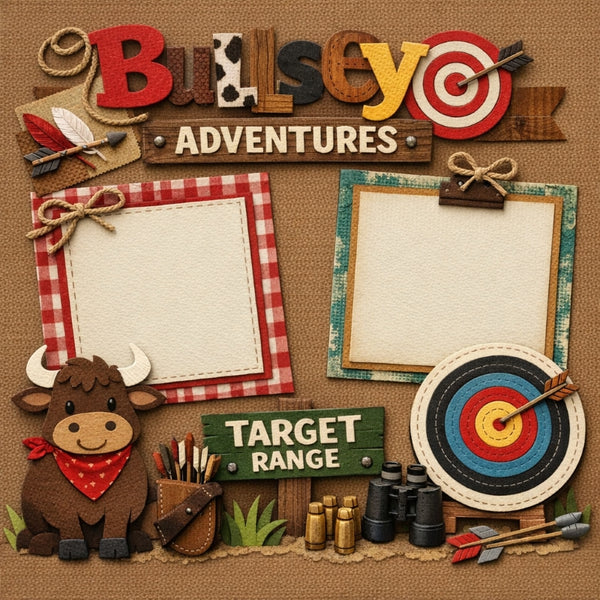 Bullseye Adventures-Premade Scrapbook Page