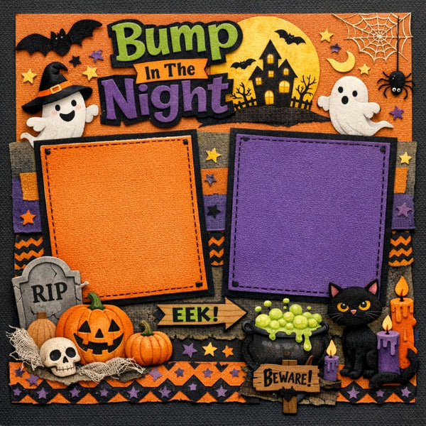Bump In The Night-Premade Scrapbook Page