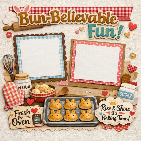 Bun-Believable Fun!-Premade Scrapbook Page