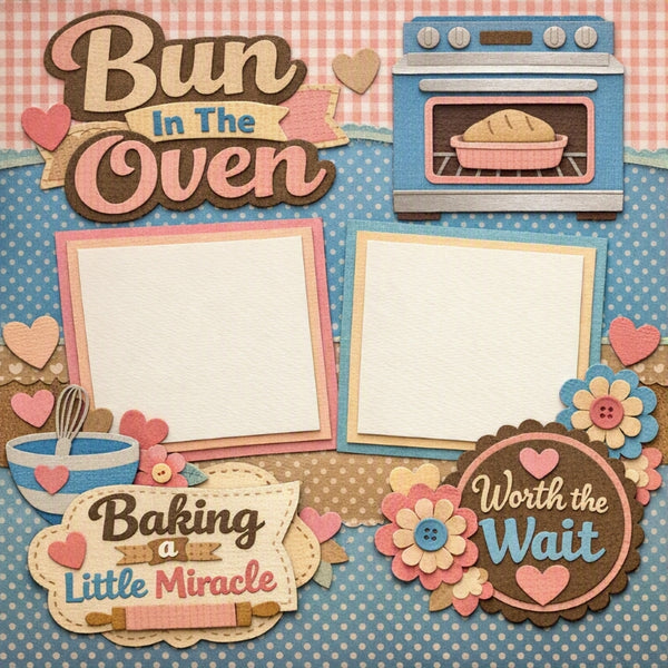 Bun In The Oven-Premade Scrapbook Page