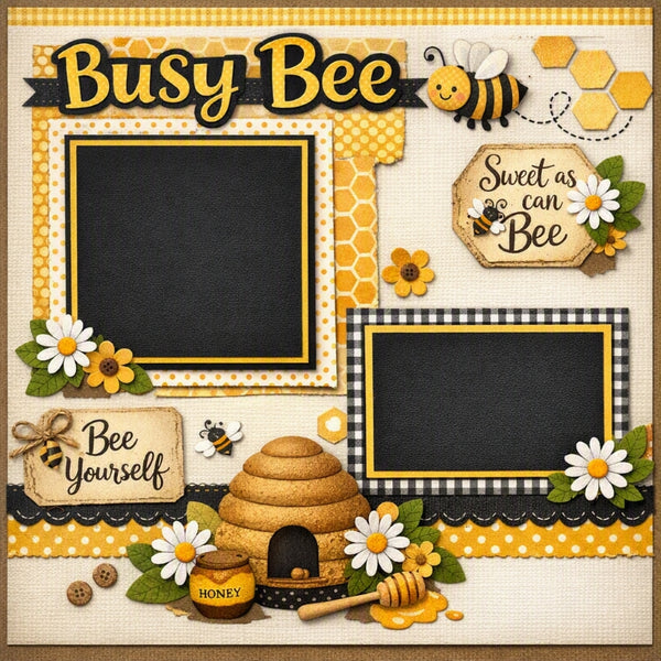 Busy Bee-Premade Scrapbook Page