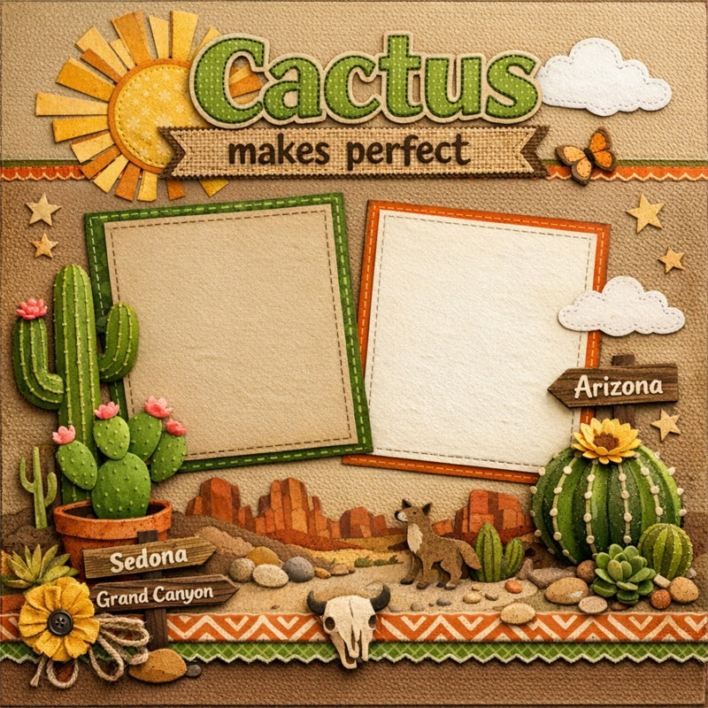 Cactus makes perfect-Premade Scrapbook Page