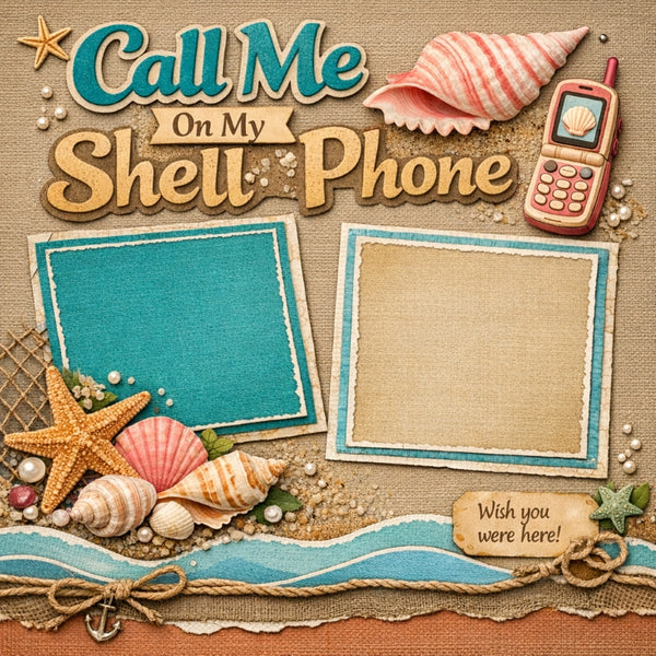 Call Me On My Shell Phone-Premade Scrapbook Page