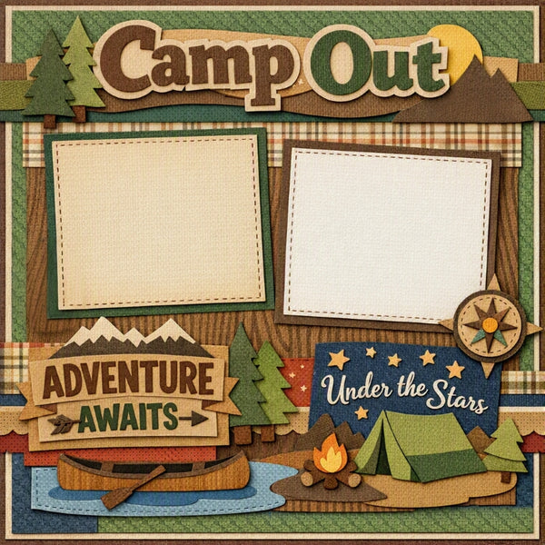 Camp Out-Premade Scrapbook Page