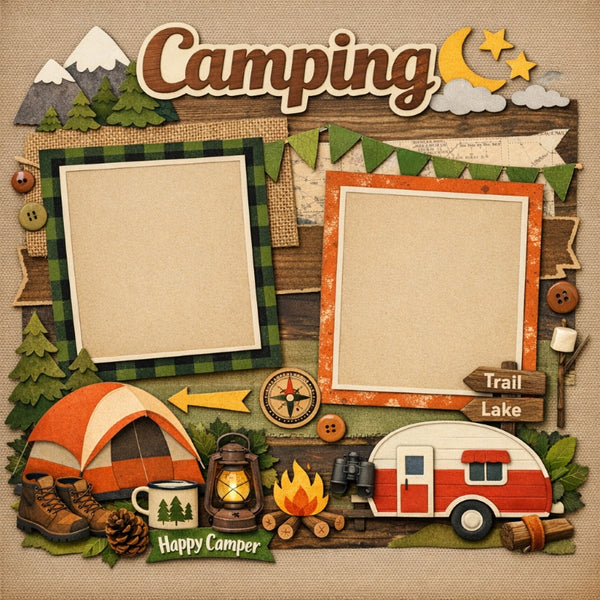 Camping-Premade Scrapbook Page