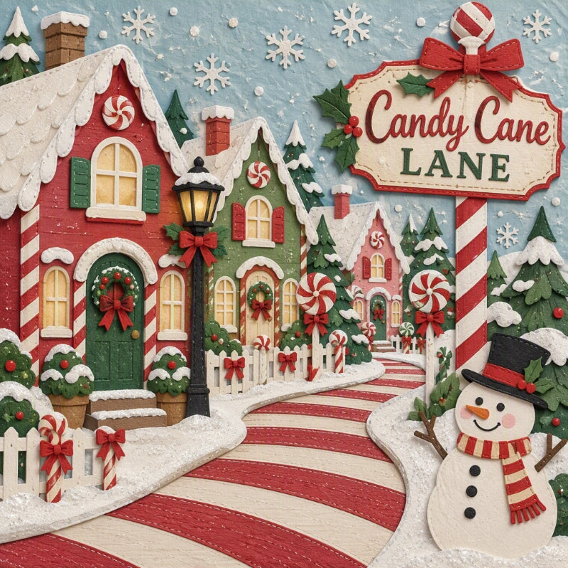 Candy Cane Lane-Premade Creative Craft Page