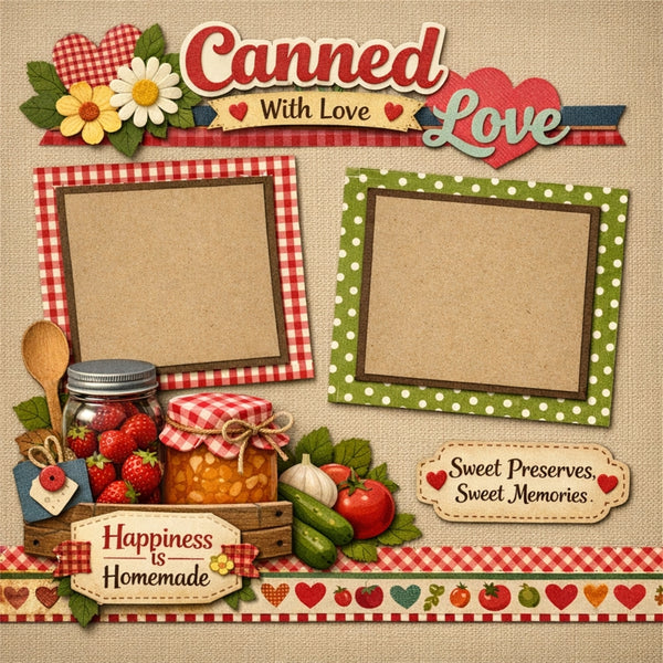 Canned With Love-Premade Scrapbook Page