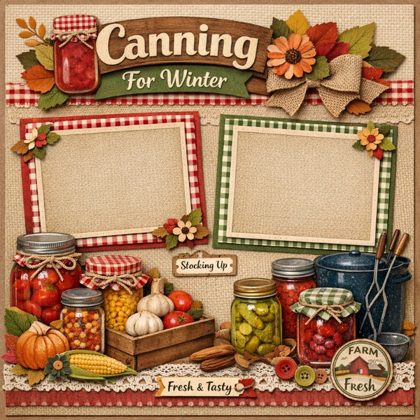 Canning For Winter-Premade Scrapbook Page