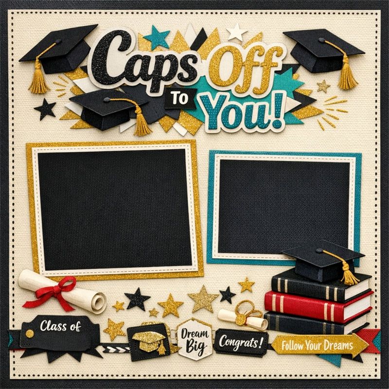 Caps Off To You!-Premade Scrapbook Page