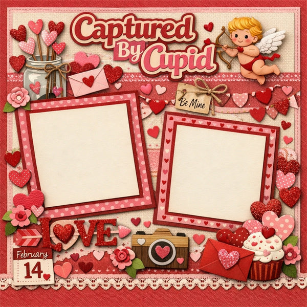 Captured By Cupid-Premade Scrapbook Page