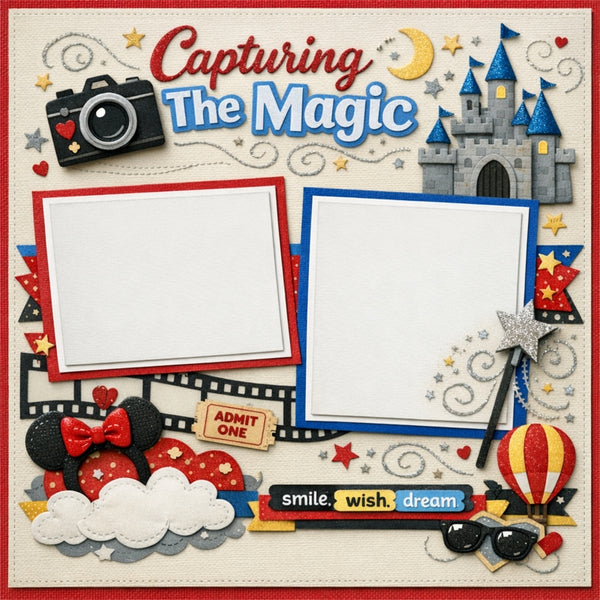 Capturing The Magic-Premade Scrapbook Page