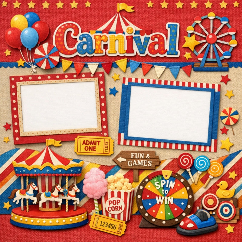 Carnival-Premade Scrapbook Page