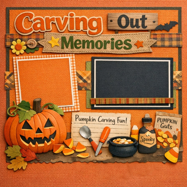 Carving Out Memories-Premade Scrapbook Page