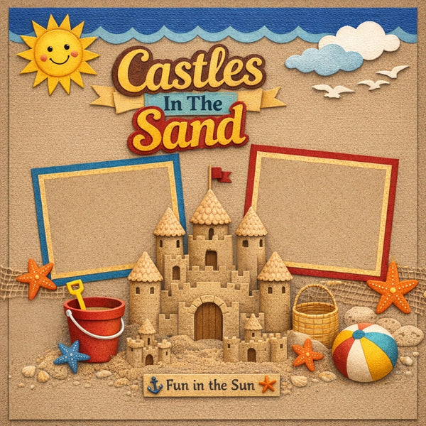 Castles In The Sand-Premade Scrapbook Page