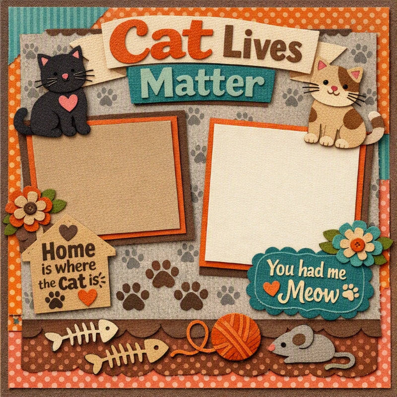 Cat Lives Matter-Premade Scrapbook Page