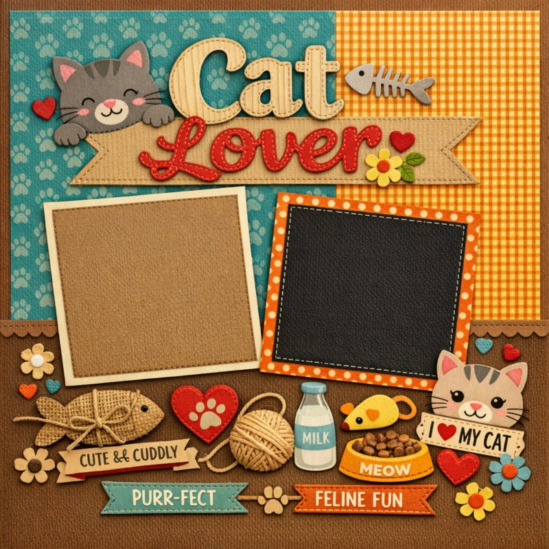 Cat Lover-Premade Scrapbook Page