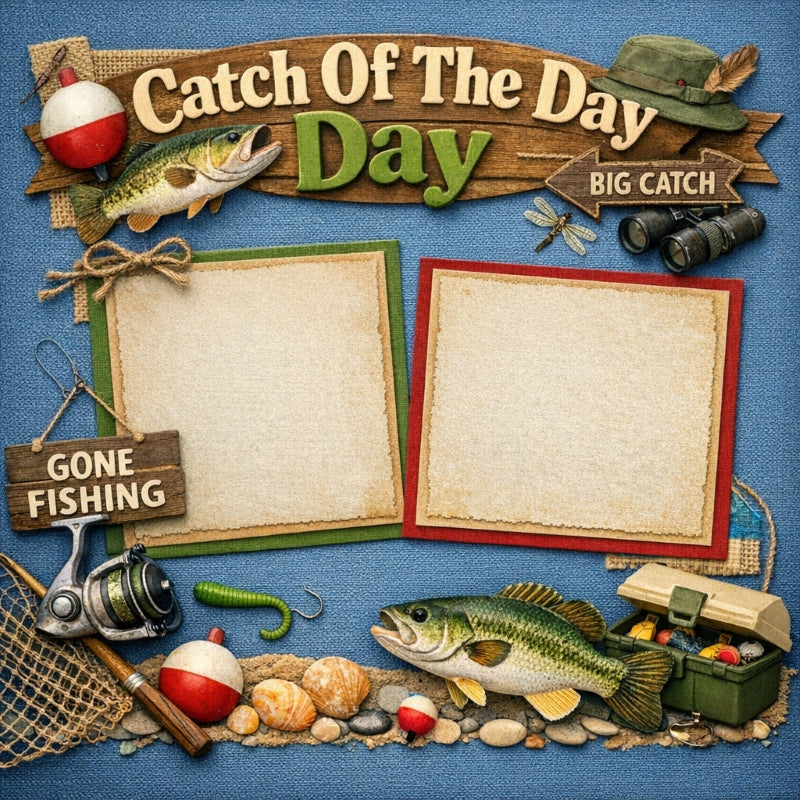 Catch Of The Day-Premade Scrapbook Page