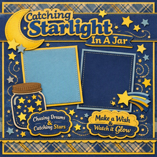 Catching Starlight In A Jar-Premade Scrapbook Page