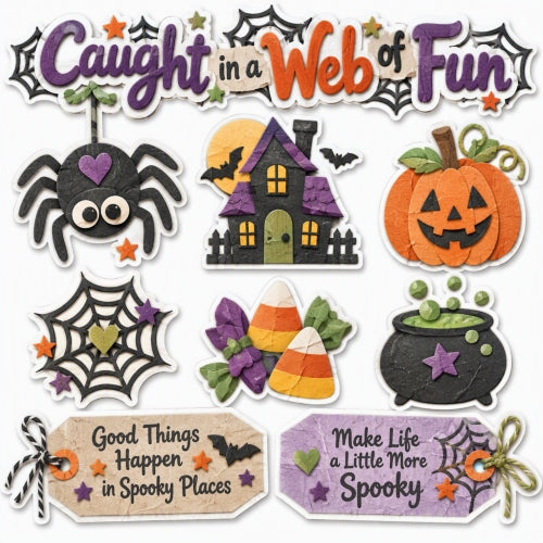 Caught in a Web of Fun-Premade Cutout Set