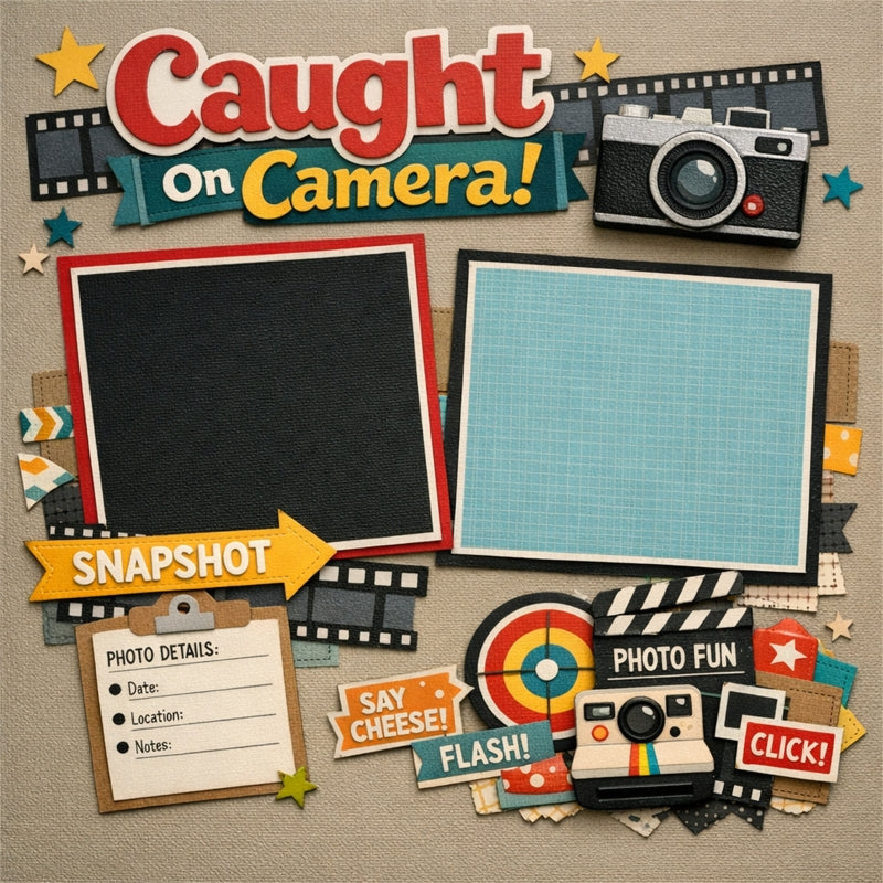 Caught On Camera!-Premade Scrapbook Page