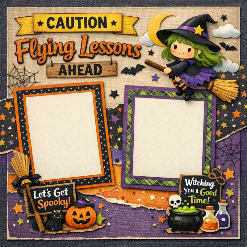 Caution Flying Lessons Ahead-Premade Scrapbook Page