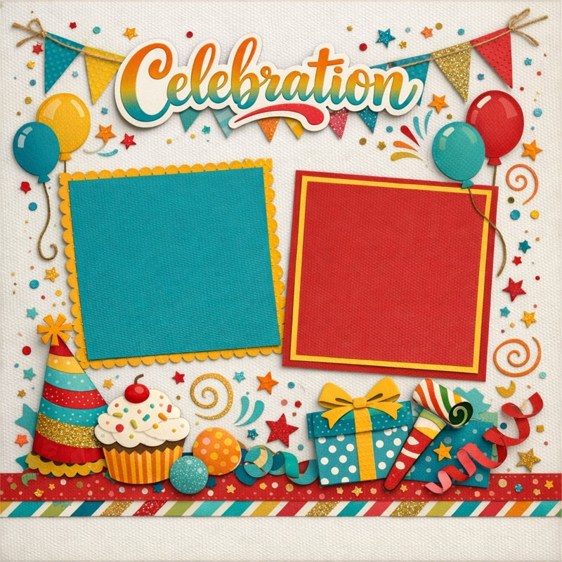 Celebration-Premade Scrapbook Page