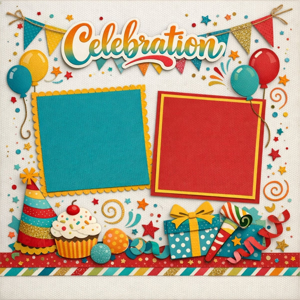 Celebration-Premade Scrapbook Page