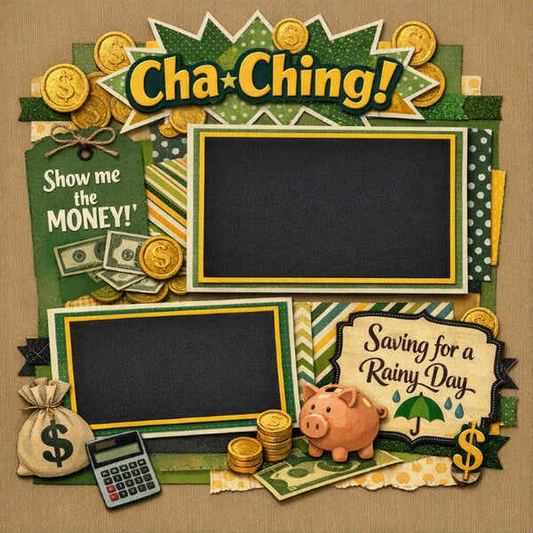 Cha-Ching!-Premade Scrapbook Page
