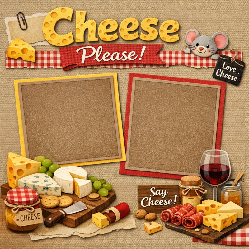 Cheese Please!-Premade Scrapbook Page