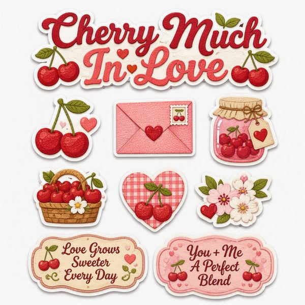 Cherry Much In Love-Premade Cutout Set