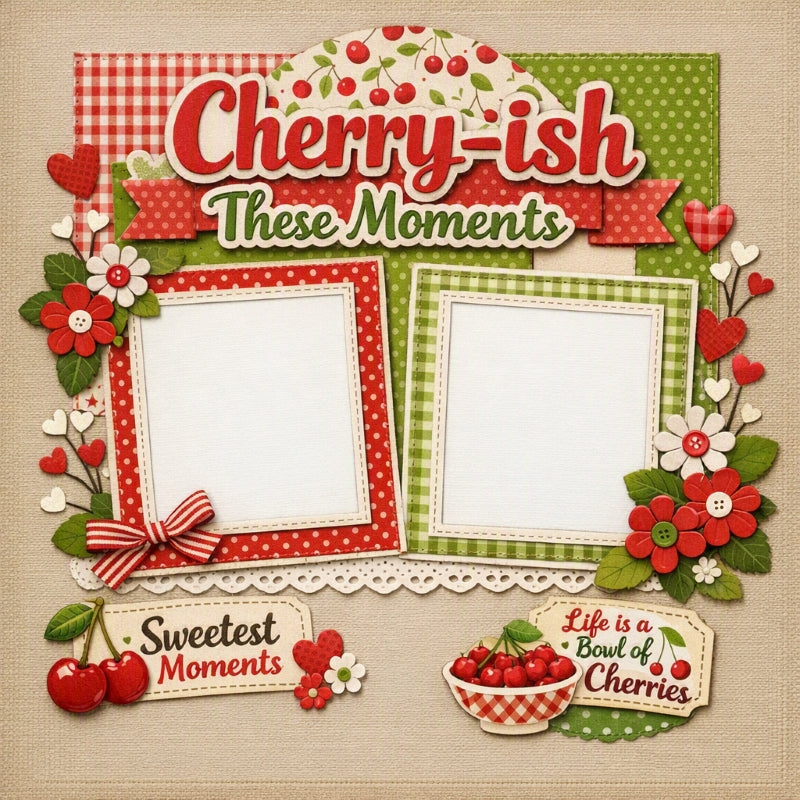 Cherry-ish These Moments-Premade Scrapbook Page