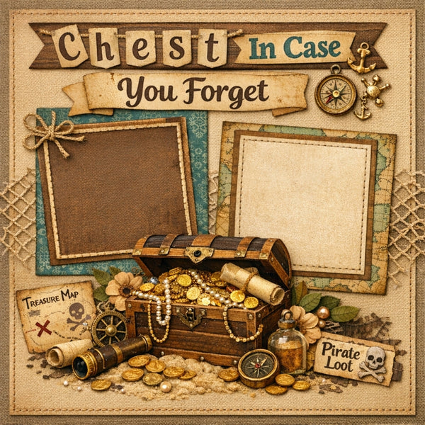 Chest In Case You Forget-Premade Scrapbook Page