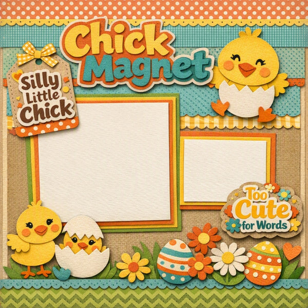 Chick Magnet-Premade Scrapbook Page