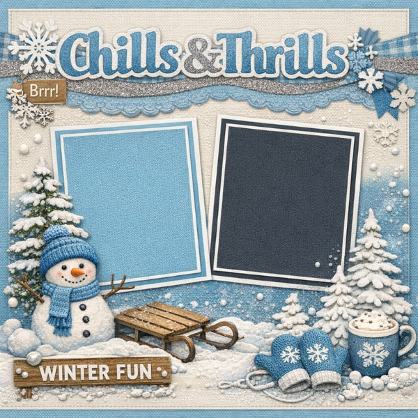 Chills & Thrills-Premade Scrapbook Page