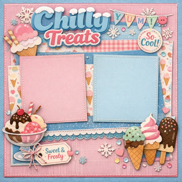 Chilly Treats-Premade Scrapbook Page
