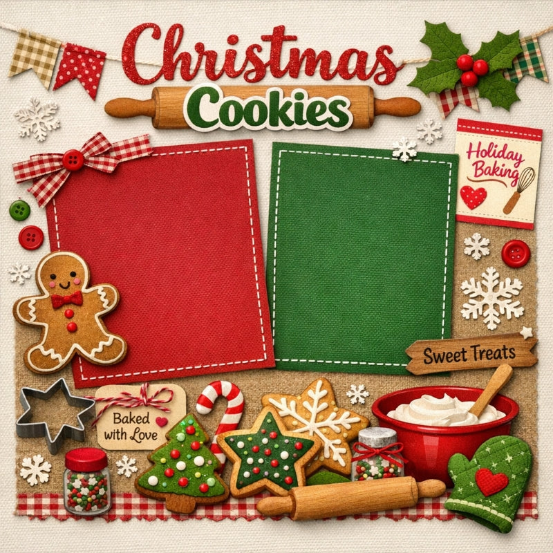 Christmas Cookies-Premade Scrapbook Page